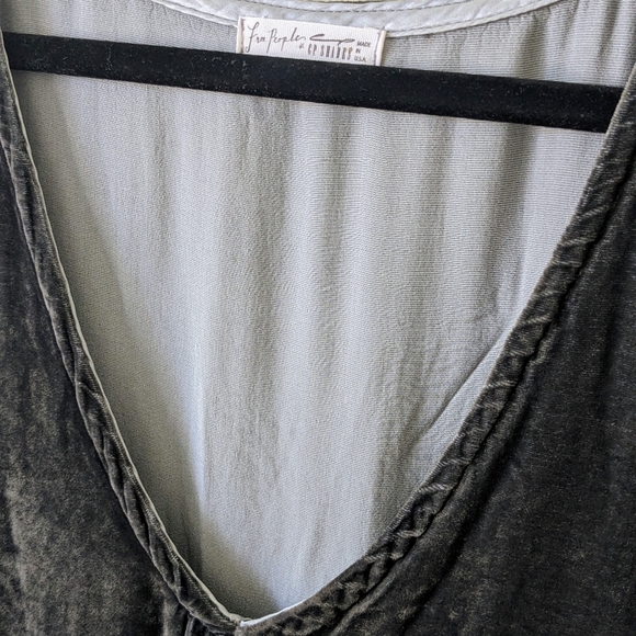SOLD CP Shades x Free People Tunic Deep V-Neck T-Shirt Dress in Slate Gray - Picture 8 of 13